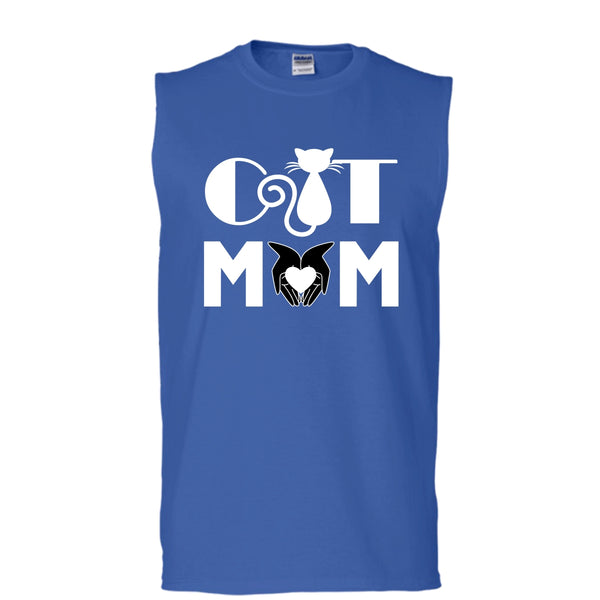 I'm A Cat Mom Shirt, Cool Cat Shirt (Men's Cotton Sleeveless)