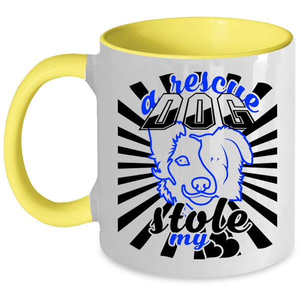 I Love Dogs Coffee Mug, A Rescue Dog Stole My Heart Accent Mug