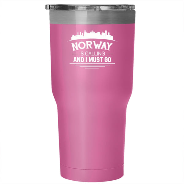 Norway Is Caling And I Must go Tumbler 30 oz Stainless Steel, Cool Norway Travel Mug