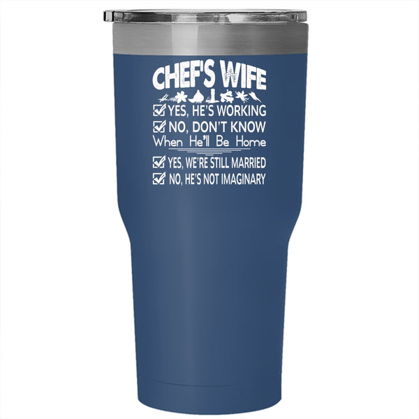 Chef's Wife Tumbler 30 oz Stainless Steel, Lovely Gift For Chef's Wife Travel Mug