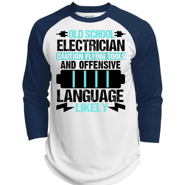 Old School Electrician T Shirt, I Love Electrician T Shirt, Awesome T-Shirts  (Polyester Game Baseball Jersey)