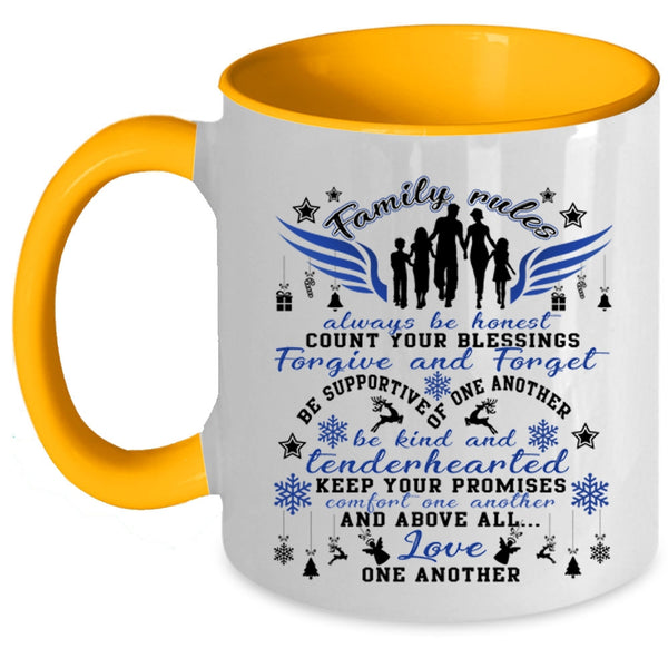 I Love My Family Coffee Mug, Family Rules Accent Mug