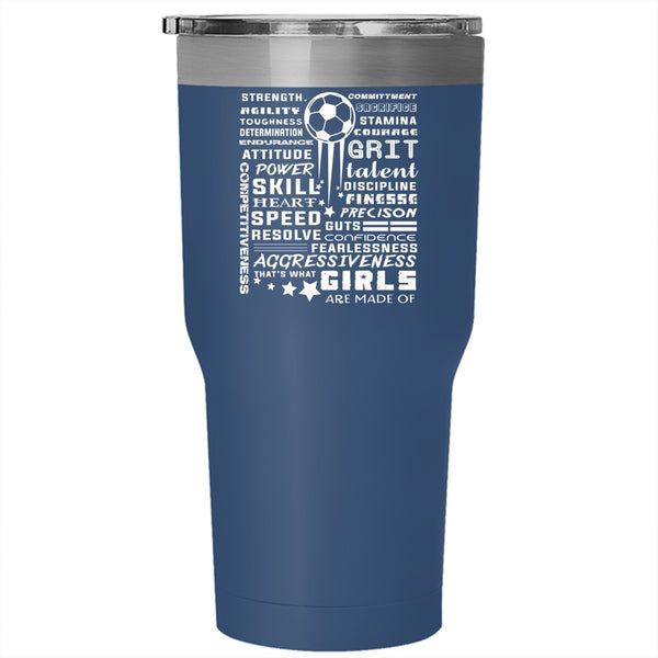 Cool Soccer Players Tumbler 30 oz Stainless Steel, Funny Gift For Pretty Girls Travel Mug