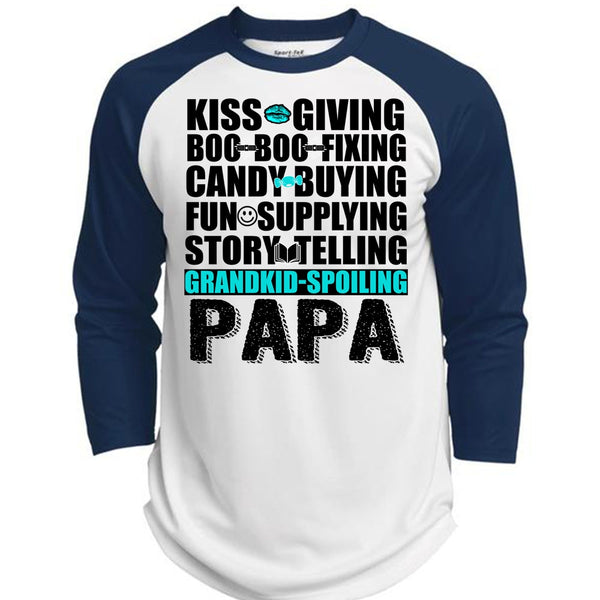 Grandkid-Spoiling Papa T Shirt, I Love Papa T Shirt, Awesome T-Shirts  (Polyester Game Baseball Jersey)