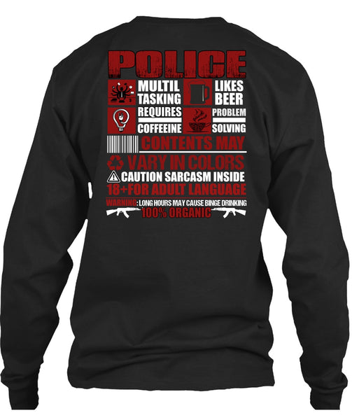 Police Multitasking T Shirt, Likes Beer T Shirt