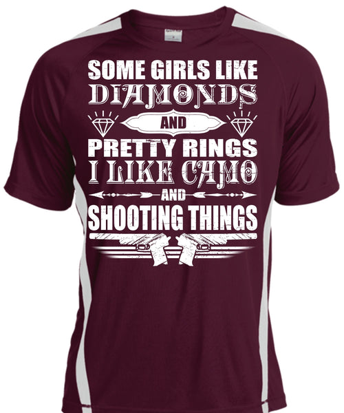 I Like Camo And Shooting Things T Shirt, Girls Like Diamonds T Shirt, Cool Shirt