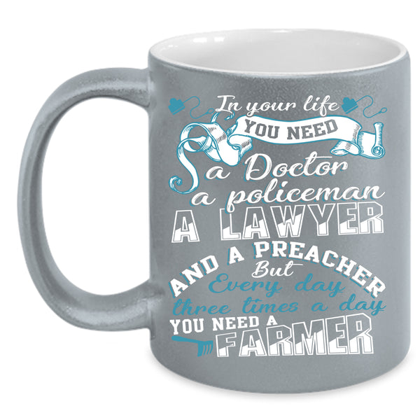 Three Times A Day You Need A Farmer Coffee Mug, Funny Farmer Coffee Cup