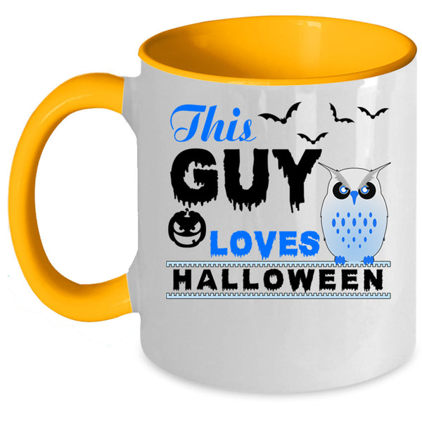 Gift For My Son Coffee Mug, This Guy Loves Halloween Accent Mug