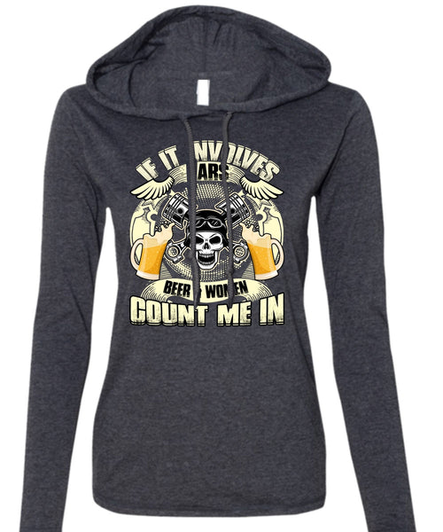 If It Involves Cars T Shirt, I Love Mechanic T Shirt (Anvil Ladies Ringspun Hooded)