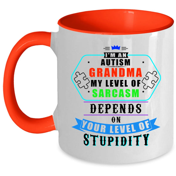 Cute Autism Grandma Coffee Mug, I'm An Autism Grandma Accent Mug