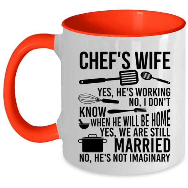 Funny Gift For Chef's Wife Coffee Mug, Chef's Wife Accent Mug
