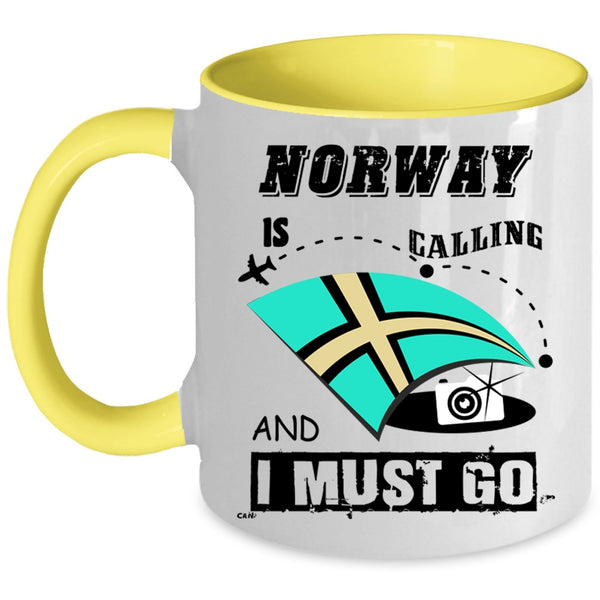 Awesome Traveler Coffee Mug, Norway Is Calling And I Must Go Accent Mug