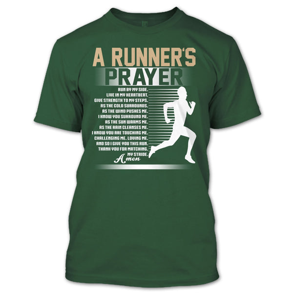 A Runner's Prayer T Shirt, Run By Myside T Shirt