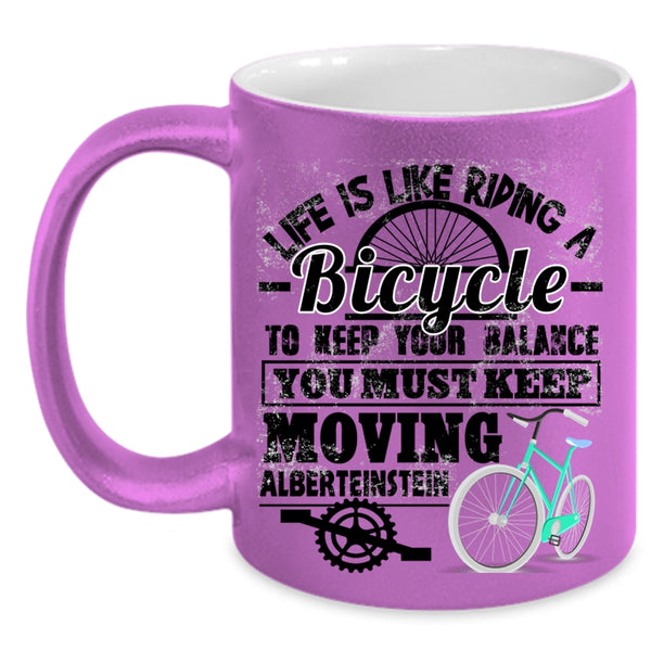 I Love Riding Coffee Mug, Life Is Like Riding A Bicycle Accent Mug