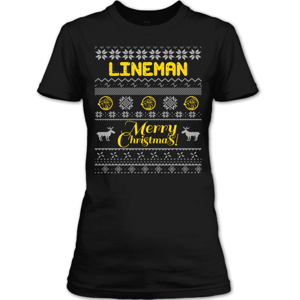 Lineman Merry Christmas T Shirt, Coolest Lineman T Shirt