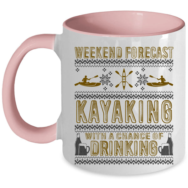 Outdoor Coffee Mug, Weekend Forecast Kayaking Accent Mug