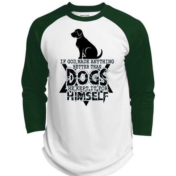 God Made Anything Better Than Dogs T Shirt, I Love Dog T Shirt, Awesome T-Shirts  (Polyester Game Baseball Jersey)