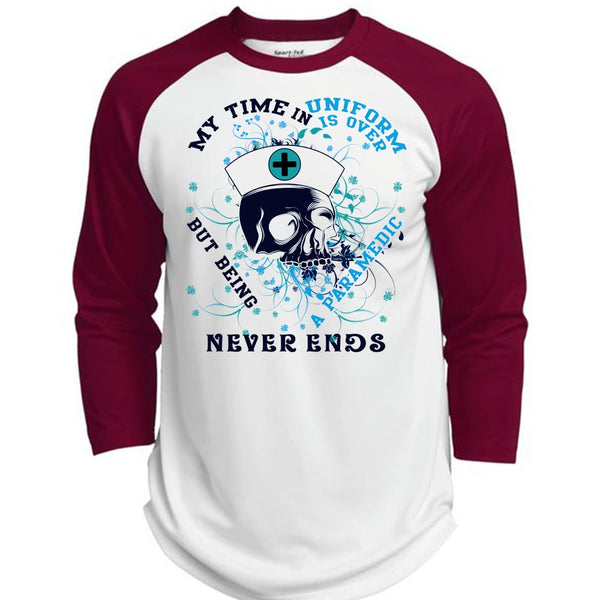 Being A Paramedic Never Ends T Shirt, I Love Paramedic T Shirt, Awesome T-Shirts  (Polyester Game Baseball Jersey)