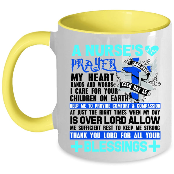 Best Gift For Nurses Coffee Mug, A Nurse's Prayer Accent Mug