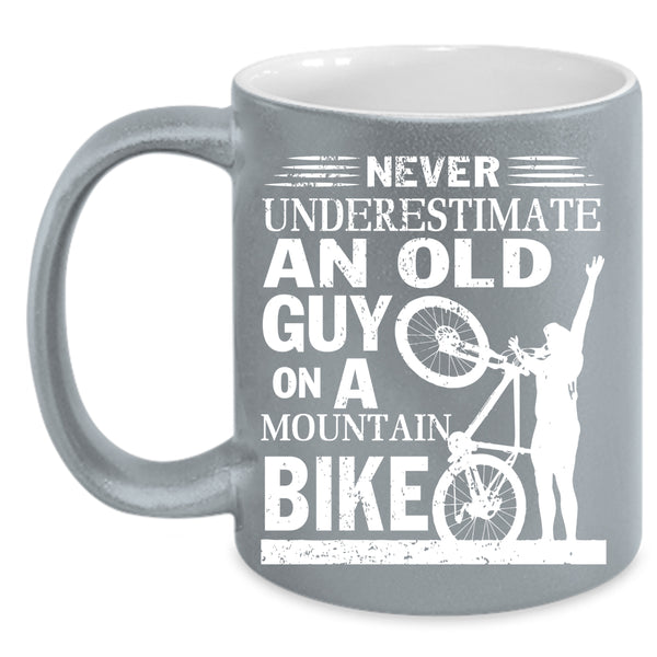 An Old Guy On A Mountain Bike Coffee Mug, Bike Grandpas Coffee Cup