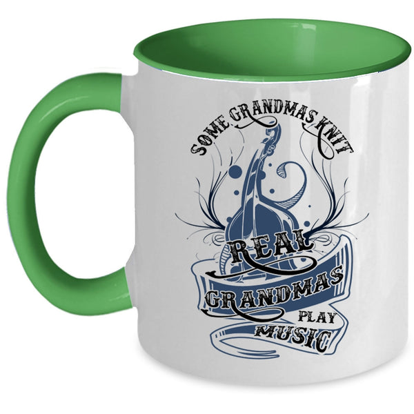 Real Grandmas Play Music Coffee Mug, Some Grandmas Knit Accent Mug