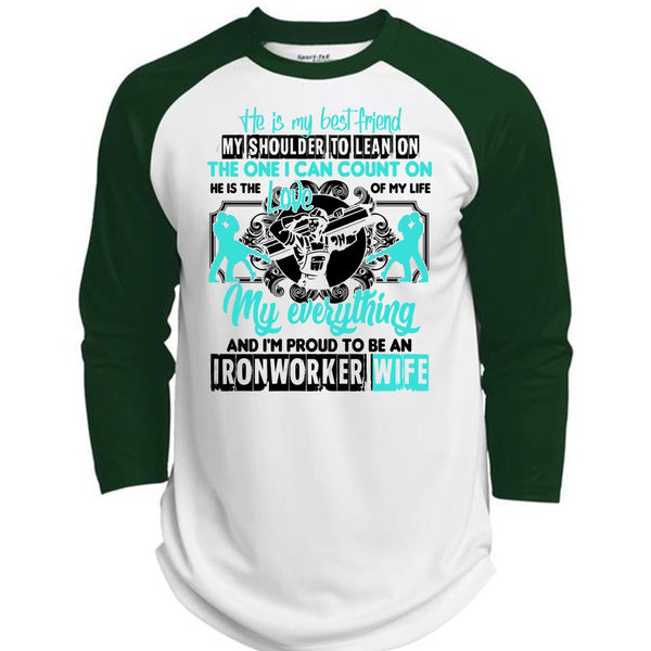 I'm Proud To Be An Ironworker Wife T Shirt, Being An Ironworker T Shirt, Awesome T-Shirts  (Polyester Game Baseball Jersey)