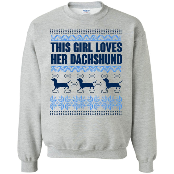 Coolest Merry Christmas T Shirt, This Girl Loves Her Dachshund Sweatshirt