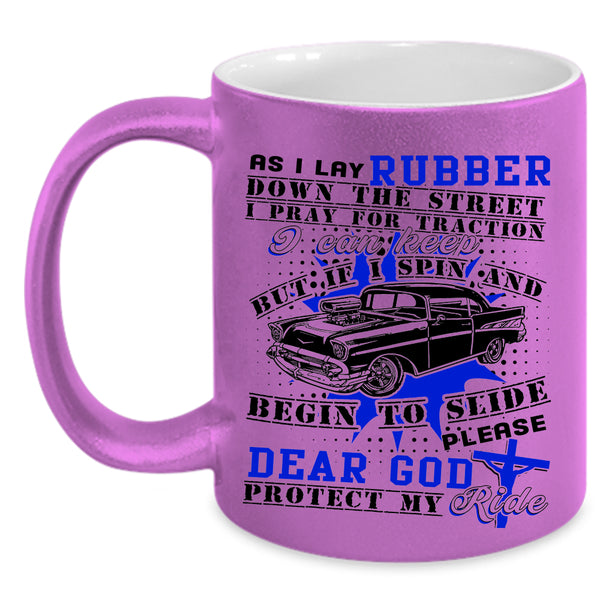 Awesome Riding Coffee Mug, Dear God Protect My Ride Accent Mug