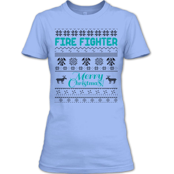 Fire Fighter Merry Christmas T Shirt, Gift For Merry Christmas T Shirt