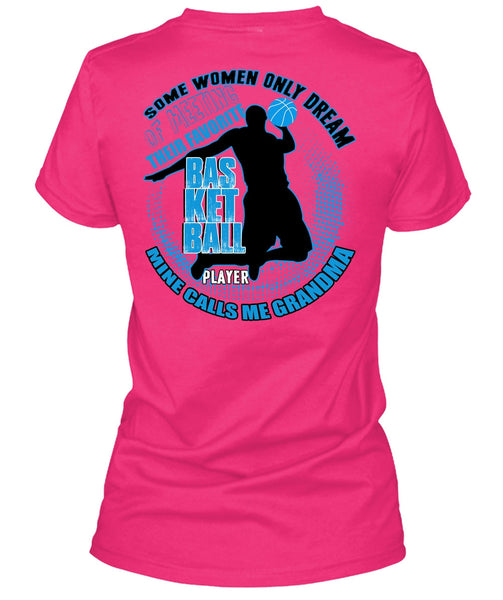 Favorite Basketball Player T Shirt, Calls Me Grandma T Shirt, Cool Shirt (Ladies LS Heather V-Neck)