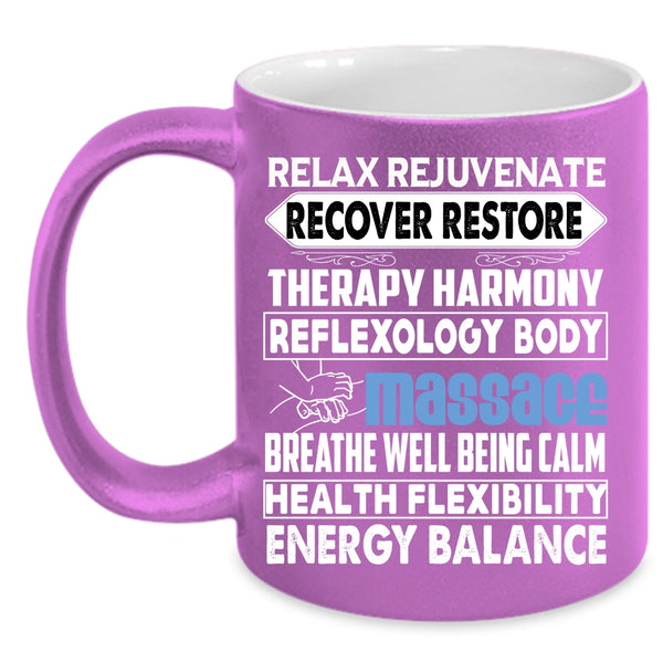 Relax Rejuvenate Coffee Mug, Recover Restore Coffee Cup