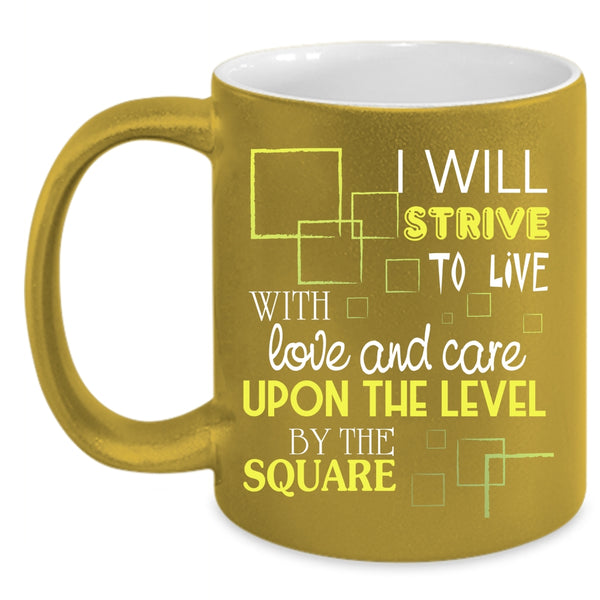 I Will Strive To Live With Love And Care Coffee Mug, Cool Couple Coffee Cup