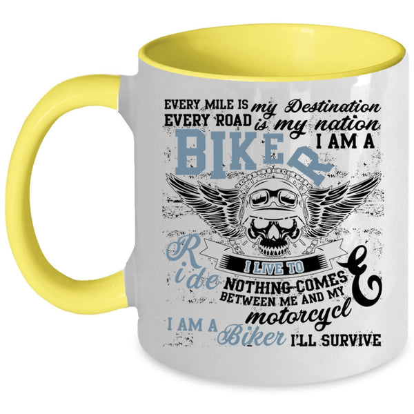 I Live To Ride Coffee Mug, I Am A Biker Accent Mug