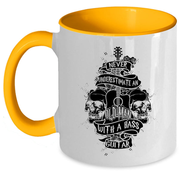 Awesome Grandpa Coffee Mug, An Old Man With A Bass Guitar Accent Mug