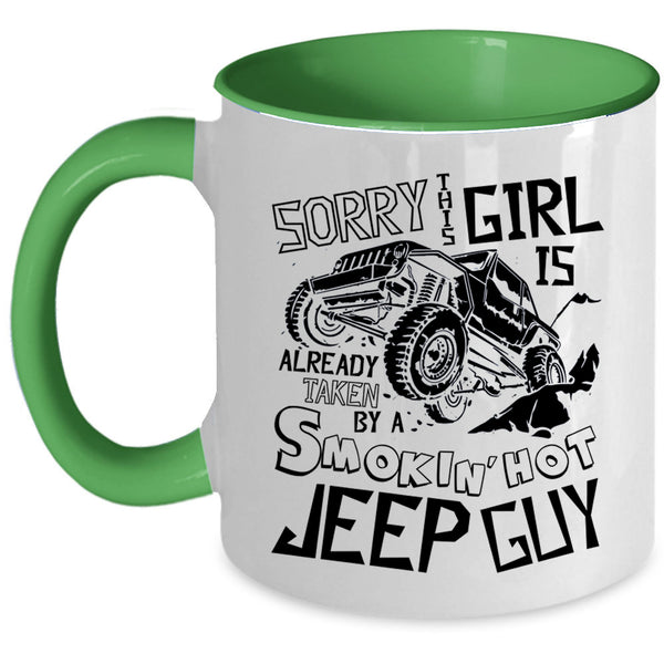 Married Coffee Mug, This Girl Is Already Taken By A Jeep Guy Accent Mug
