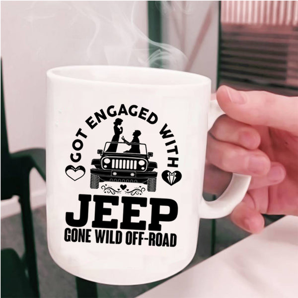 Cool Just Married Coffee Mug, Got Engaged With Jeep Cup