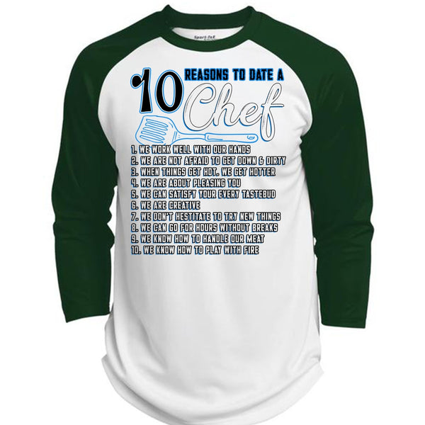 10 Reasons To Date A 10 Chef T Shirt, Being A Chef T Shirt, Awesome T-Shirts  (Polyester Game Baseball Jersey)