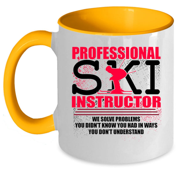 Cute Ski Instructor Coffee Mug, Professional Ski Instructor Accent Mug