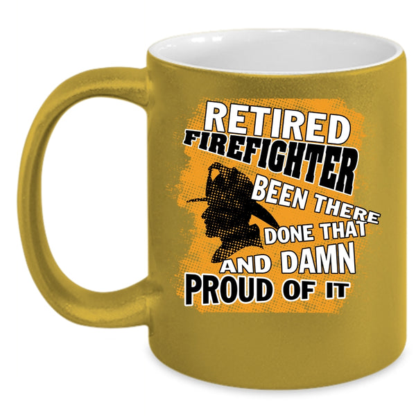 Retired Firefighter Coffee Mug, Cool Gift For Grandpa Coffee Cup