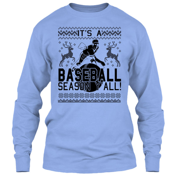 It's A Baseball Season Y'all T Shirt, Merry Christmas Gift T Shirt