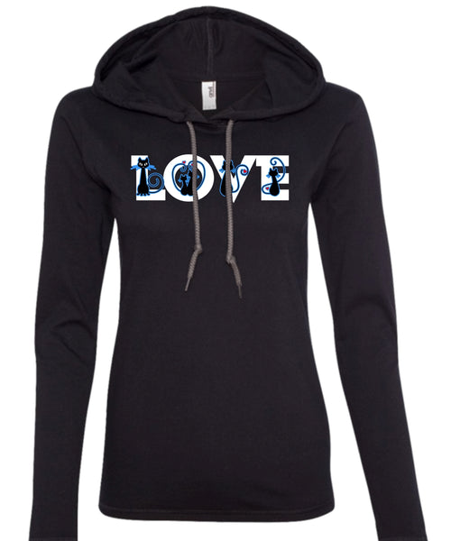 I Love Cat T Shirt, My Pets T Shirt, All I Need A Cat T Shirt (Anvil Ladies Ringspun Hooded)