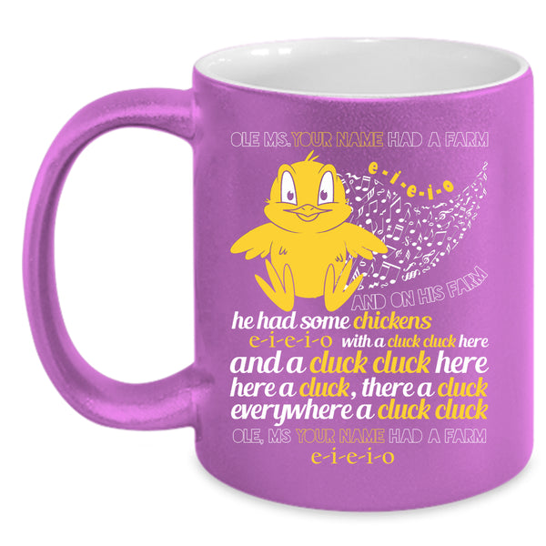 Cute Farmer Coffee Mug, He Had Some Chickens Coffee Cup