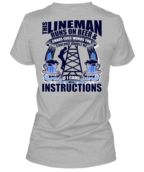 This Lineman Runs On Beer T Shirt, I Love Lineman T Shirt