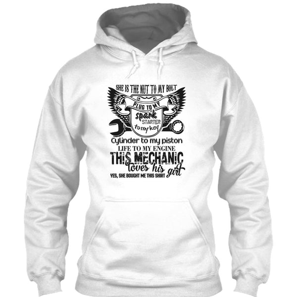 She Is The Nut To My Bolt T Shirt, Coolest Mechanic Husband T Shirt