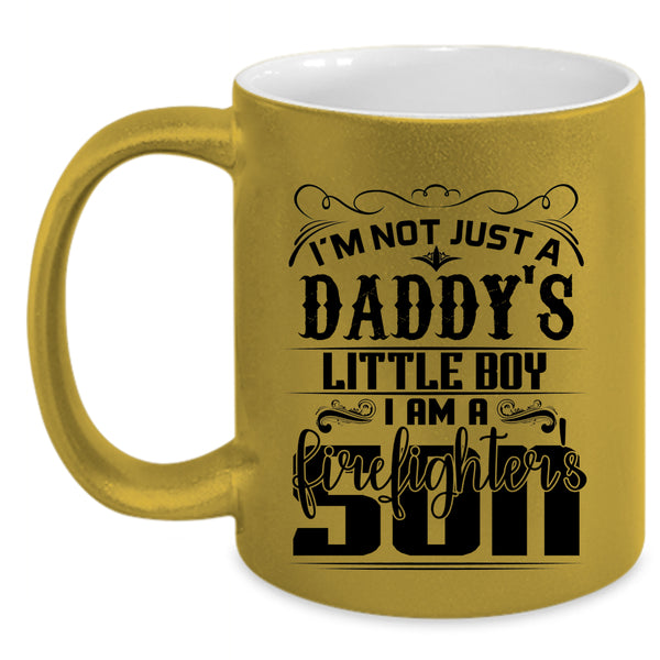 Daddy And Son Coffee Mug, I Am A Firefighter's Son Accent Mug