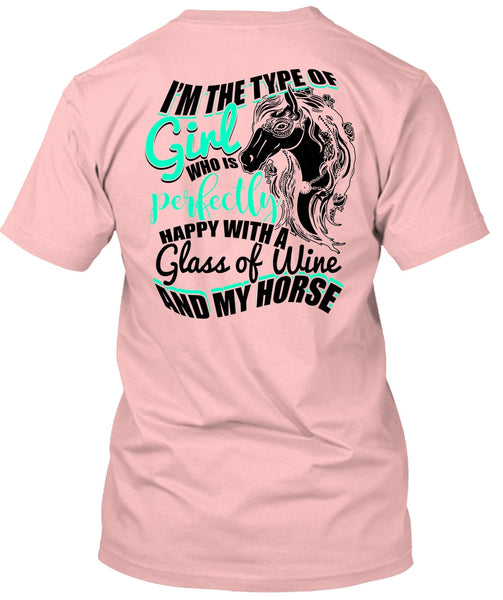 Glass Of Wine And My Horse T Shirt, I Love Horse T Shirt