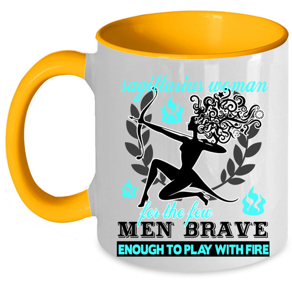 Enough To Play With Fire Coffee Mug, Sagittarius Woman Accent Mug