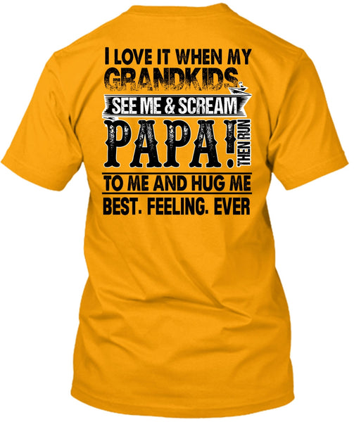 Grandkids See Me And Scream Papa T Shirt, I Love Papa T Shirt