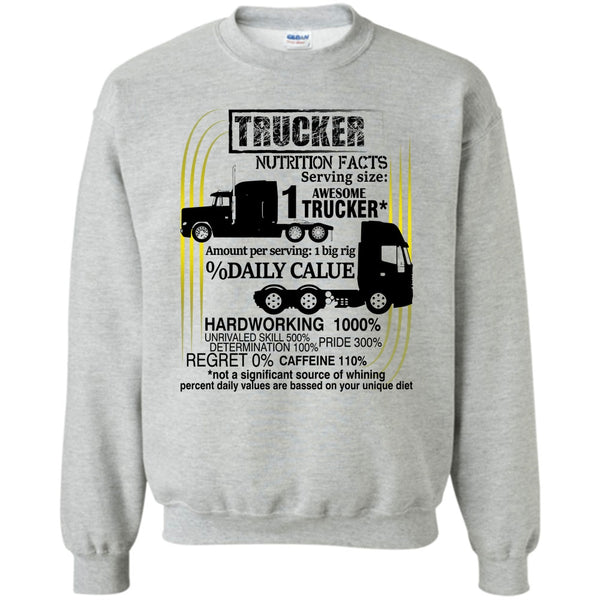Coolest Trucker T Shirt, Trucker Nutrition Facts Sweatshirt
