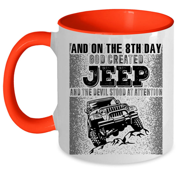 Funny Jeep Driver Coffee Mug, On The 8th day God Created Jeep Accent Mug